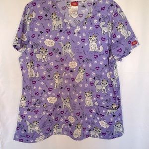 Dickies Scrub Top | Purple “I wish I was a Unicorn” V-neck scrub top